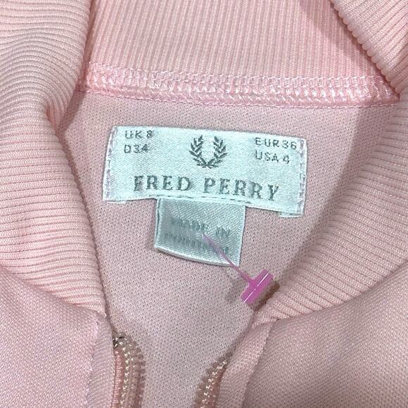Fred Perry Pink Sweatshirt full zip vintage 90s Size 4 US / 8 UK Track Jacket - Picture 4 of 4